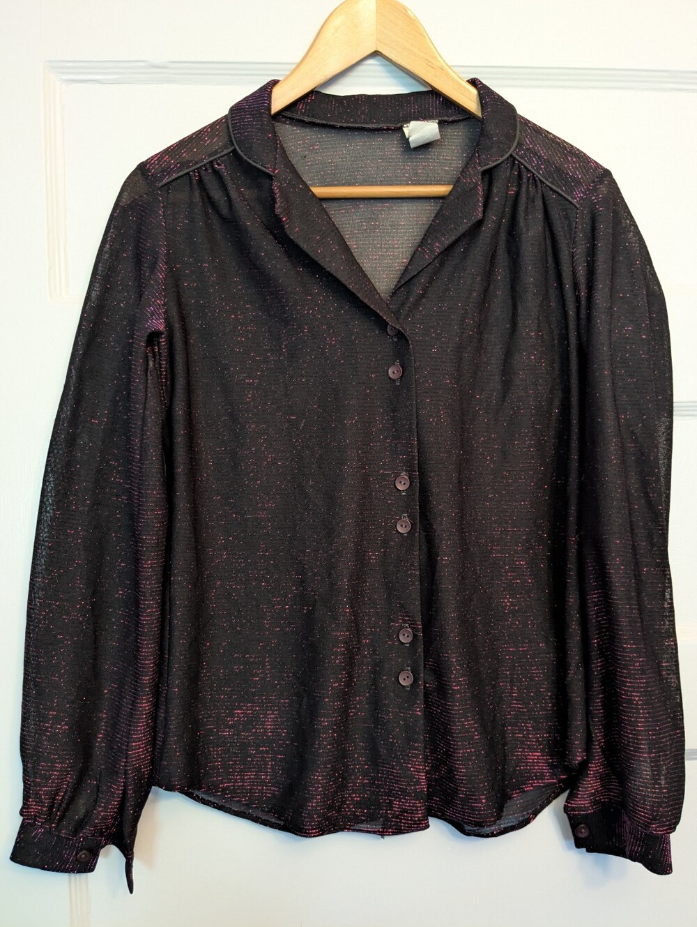 Fun Vintage 1970s Sheer Disco Era Blouse